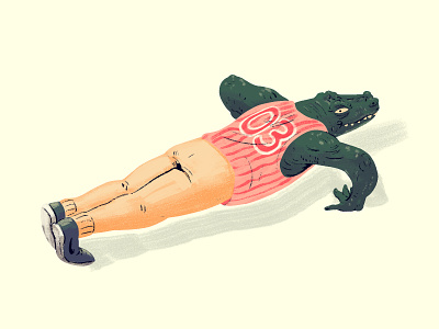 Blood, Sweat, & Alligators alligator animals art childrens illustration design exercise guache illustration painting