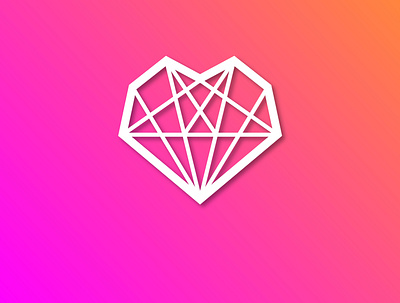 diamond heart art icon logo ui ux vector