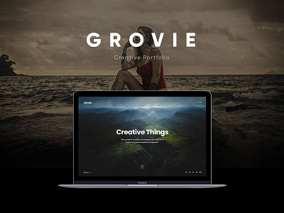 Grovie agency clean corporate creative dark personal portfolio themeforest ui ux vcard web website