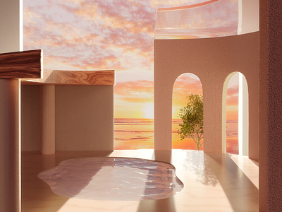 Places. art direction cgi designinpiration graphicdesign illustration interior pastel color sunset