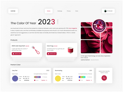 The Color of year 2023 Landing page viva magenta