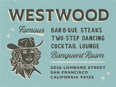 Westwood beer branding california cocktails cowgirl desert illustration logo nicola broderick retro san francisco