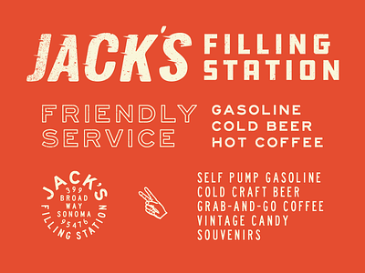 Jack's Filling Station - Branding beer branding california coffee design gas jacks logo retro san francisco typography