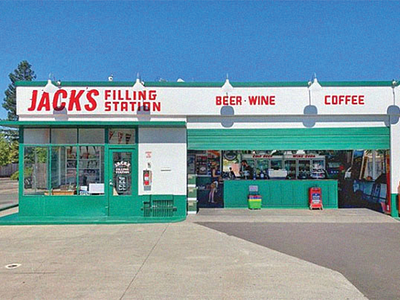 Jack's Filling Station - Signage beer california design exterior gas handlettering handpainted jacks logo retro signage