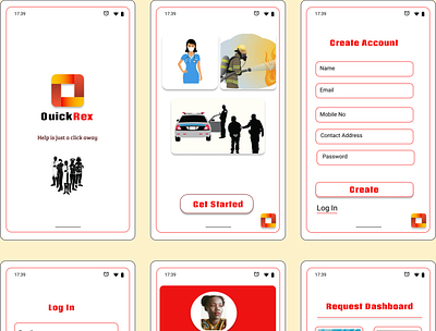 QuickRex app branding design icon illustration minimal typography ui ux