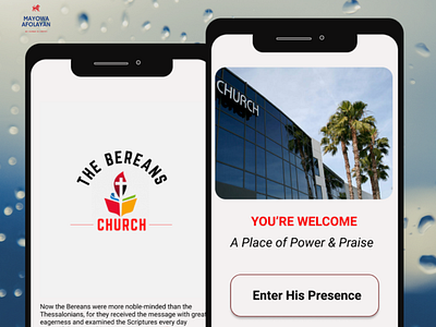 Bereans Church App - Splash branding design digitalart ios app design mockup design ui ux