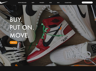 Daily UI 033 daily 100 challenge dailyuichallenge design homepage landingpage nike nike air shoes ux web