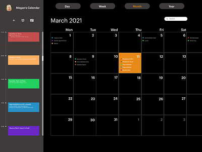 Daily UI 038 039 calendar daily 100 challenge dailyuichallenge design ui ux web