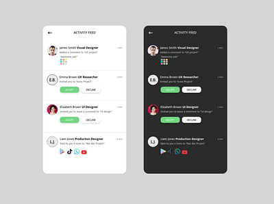 Daily UI 047 - ACTIVITY FEED 047 activity feed app app design daily 100 challenge dailyuichallenge design ui ux