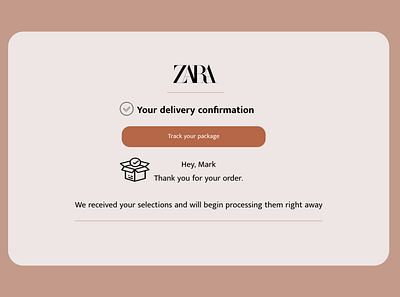 Daily UI 054 - Confirmation confirmation confirmed daily 100 challenge dailyuichallenge design order confirmation package shopping bag ui ux web zara
