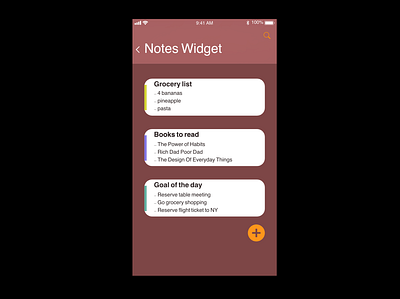 Daily UI 065 - Notes Widget daily 100 challenge dailyuichallenge design iphone notes notes widget ui ux