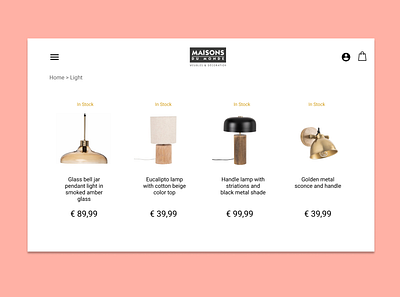 Daily UI 096 - Currently In-Stock 096 currently in stock daily 100 challenge dailyuichallenge design in stock light maison du monde stock ui ux web