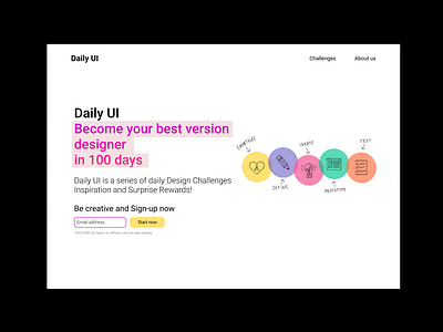 Daily UI 100 - Redesign Daily UI Landing Page