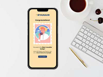 Challenge 143 - Stamp best travel daily 100 challenge dailyuichallenge design prize rome ryanair stamp travel ui ux win