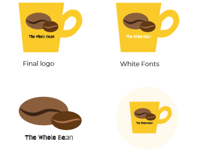 The Whole Bean branding color scheme design icons illustration illustrator logo vector