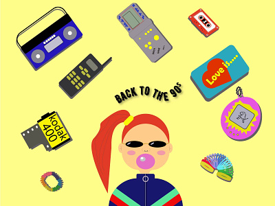 Back To The 90s backto90s girl illustratio loveis tetris vector