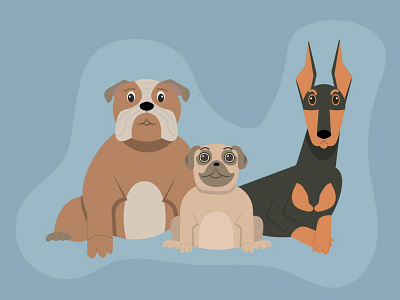 dogs art cartoon dogs illustration vector