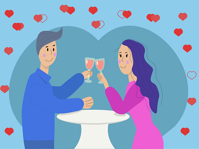Happy Valentine's Day art coupleinlove date design happyvalentinesday illustration pair vector