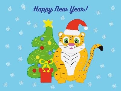 Happy New Year! animal art cartoon design happy new year illustration tiger vector year of tiger