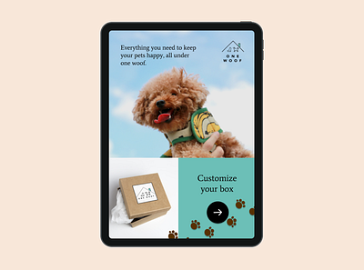 UI Challenge #3 - Landing Screen for a Pet Food Subscription Box branding concept exploratory landing page ui