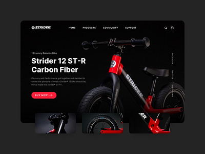 Balance bike landing page balance bike bicycle bike design ecommerce graphic design homepage homepage design landing page pushbike strider ui ux web design website