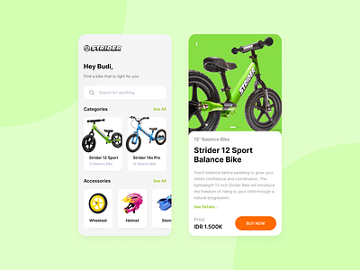 Strider 12 Sport Balance Bike app balance bike bicycle bicycle app bike design product page strider ui