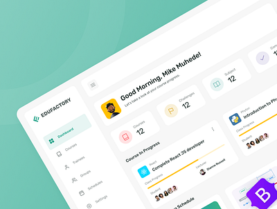 Dashboard for Edufactory dashboard dashboard design dashboard ui dashboard ui design design education app education landing page education website educational graphic design homepage design homepage ui landing page ui ui design ui ux user interaction user interface ux website