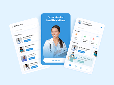 Mental Health App android app app covid19 covid19 app doctor doctor app hospital mental health mental health app mobile app nurse ui user experience user interface ux virus