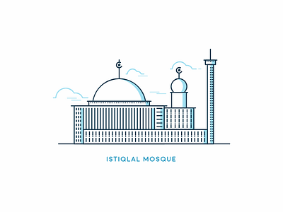 Istiqlal Mosque icon illustration indonesia istiqlal mosque