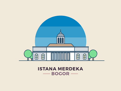 Merdeka Palace bogor icon illustration indonesia istana merdeka