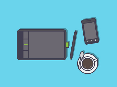 weapons bamboo coffee icon illustration smartphone wacom zenfone