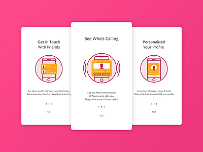 Popcall onboarding page android app ecommerce illustration onboarding ui walkthrough