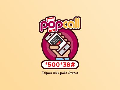 Popcall's badge badge design flat icon illustration outline popcall