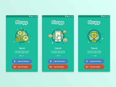 Ploupp Onboarding android app graphic design icons login mobile onboarding ploupp ui ux