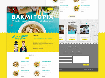 Bakmitopia Landing Page bakmi food landing page menu noodle restaurant web design website