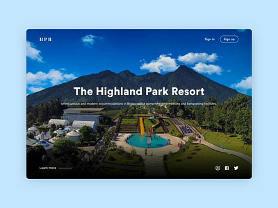 The Highland Park Resort animated animated transition animation gif hotel landing page mountain parallax parallax website ui video