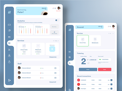 Admin UI (iPad) app flat minimal ui ux uxui