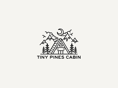 Logo for Tiny Pines Cabin cabin design illustration logo vector