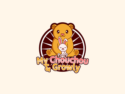 Logo Design for My Chouchou and Growly bear bear logo bunny bunny logo design fun illustration logo rabbit rabbit logo teddy teddy logo teddybear toy vector