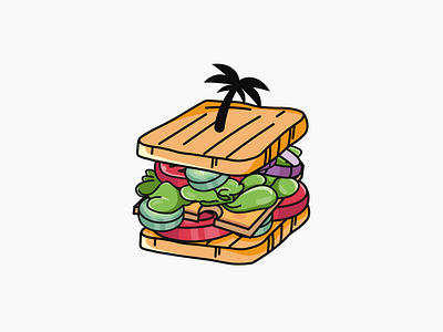 Sandwich isle logo design graphic design illustration island island logo isle isle logo logo logo design sandwich sandwich logo vector