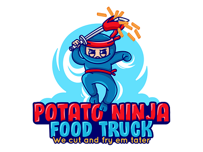 Potato Ninja blue character design design graphic design illustration logo logo design ninja ninja design ninja logo potato potato design potato logo red samurai samurai design samurai logo vector