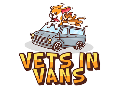 Vets in Vans animal bus bus logo car car logo cat cat logo character design design dog dog logo graphic design illustration logo logo design van van logo vans vans logo vector