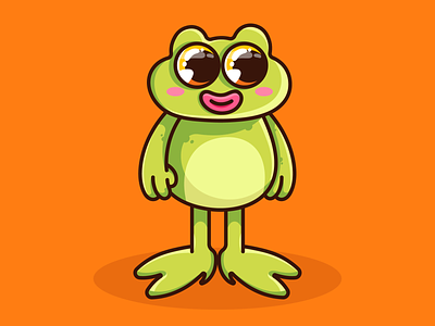 Froggie character design cute cute frog design frog frog design frog logo froggie froggie design froggie logo graphic design green illustration logo logo design nft nft design nft frog orange vector