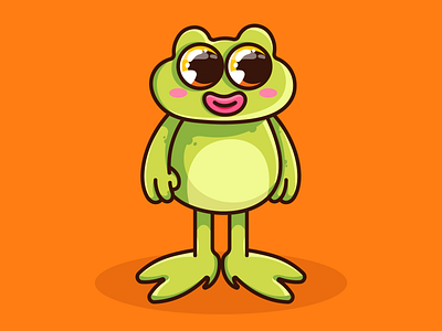 Froggie character design cute cute frog design frog frog design frog logo froggie froggie design froggie logo graphic design green illustration logo logo design nft nft design nft frog orange vector