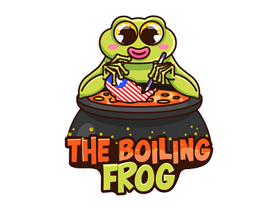 Boiling Froggie boil boiling character design design food food logo frog frog design frog logo froggie graphic design illustration logo logo design usa usa logo vector witch witch design witch logo