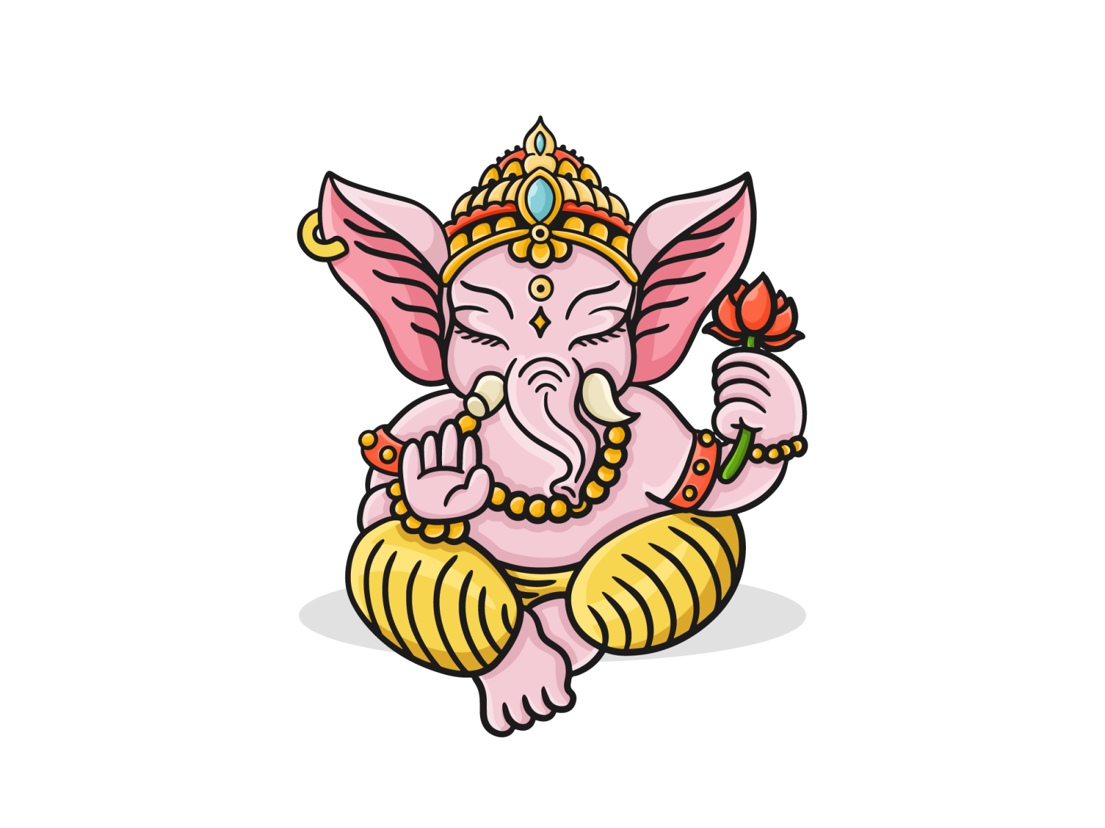 Lord ganesh festival card in shiny red color Vector Image