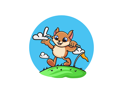 Golfing character design design golf golf logo golf squirrel golfing golfing logo graphic design hill hills illustration logo logo design squirrel squirrel design squirrel logo vector