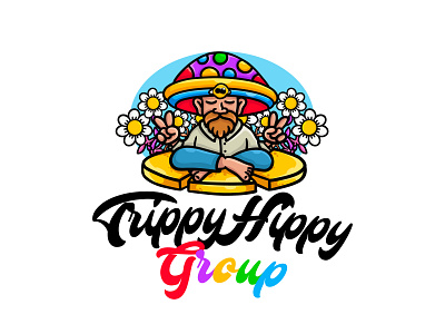 Trippy Hippy branding character design design eye flower flower logo graphic design hippy hippy logo illustration logo logo design mushrom mushroom mushroom logo trippy trippy logo ui ux vector
