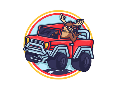 Moose branding character design deer deer vector design graphic design illustration logo logo design moose moose logo moose vector truck truck design truck vector ui ux van van vector vector