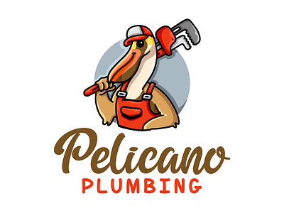 Pelicano Plumbing bird bird design bird logo branding character design design graphic design illustration logo logo design pelican pelican design pelican logo plumbing plumbing design plumbing logo ui ux vector